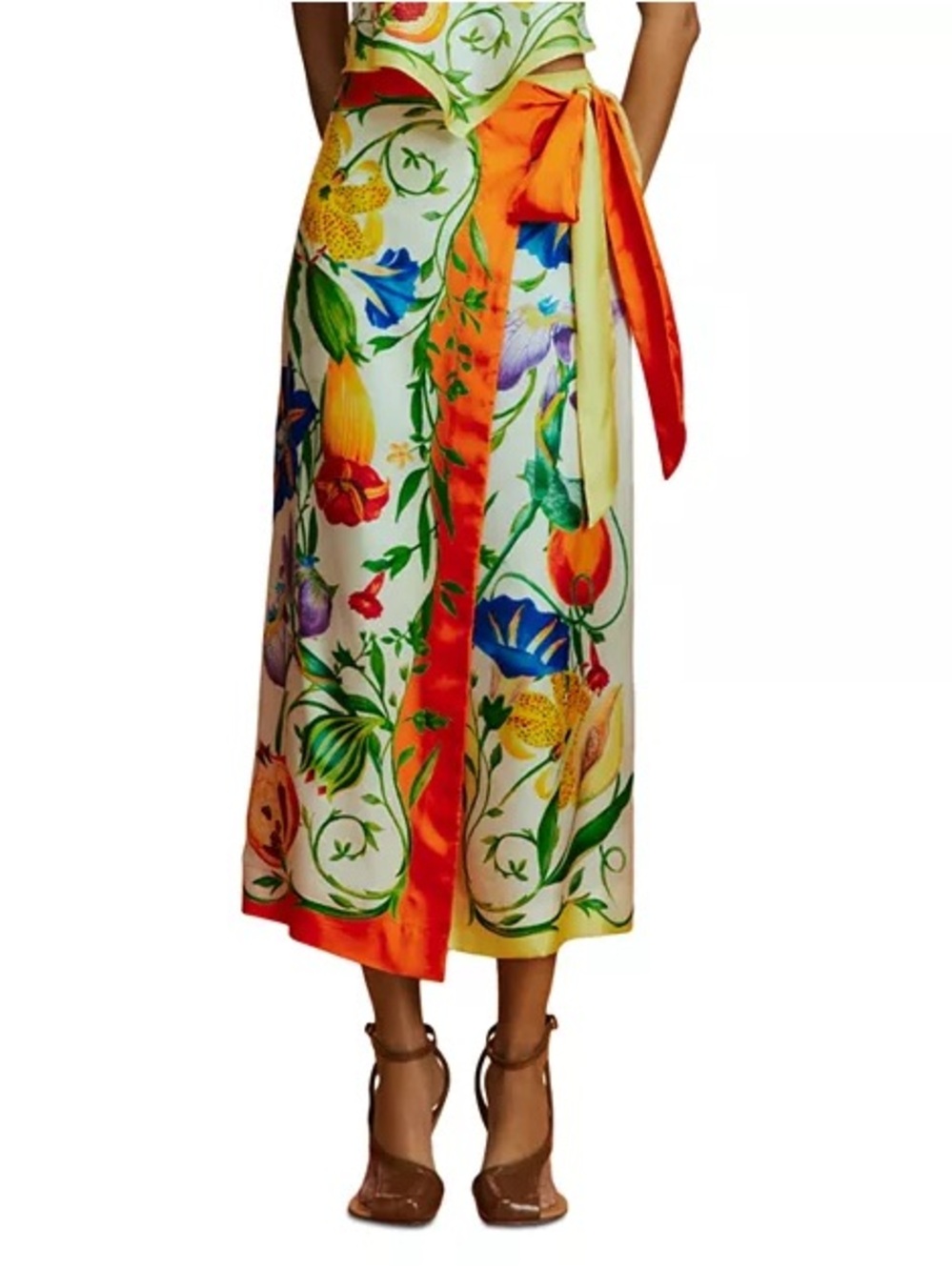 Alemais Flores Silk Sarong Skirt Size 8